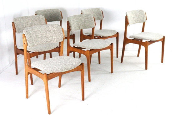Image 1 of Set of 6 Erik Buch O.D. Mobler Chairs Model 49 Upholstered Vintage
