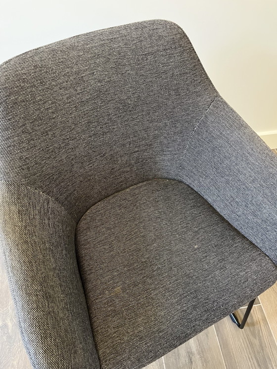 Image 1 of Stoel metaal zwart met donkergrijs blad