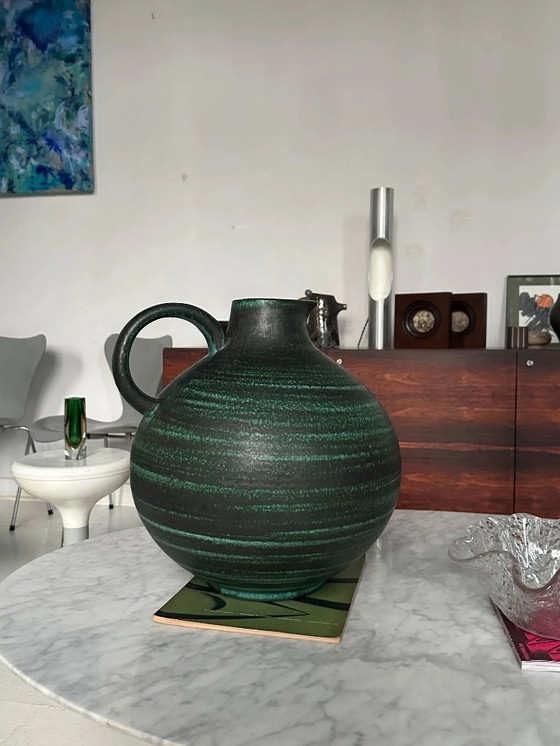 Image 1 of Huge Wächtersbach Pottery Vase with Handle, Germany, 1960s