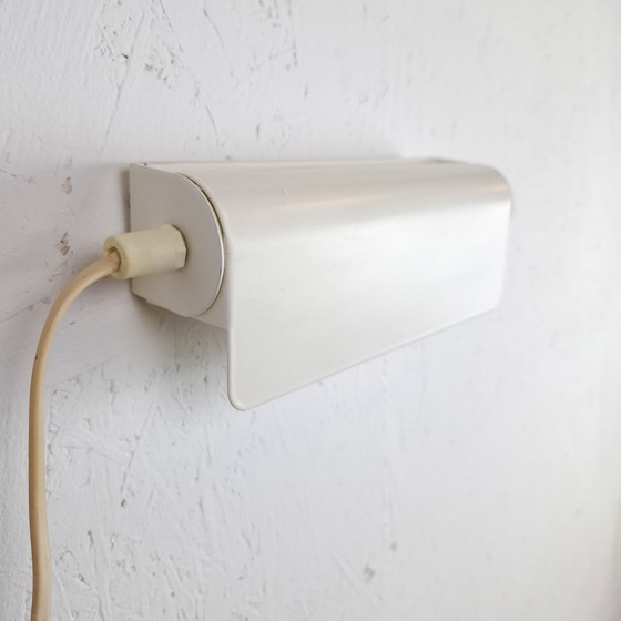 Image 1 of Applique murale vintage en métal blanc crème, design moderne du milieu du siècle