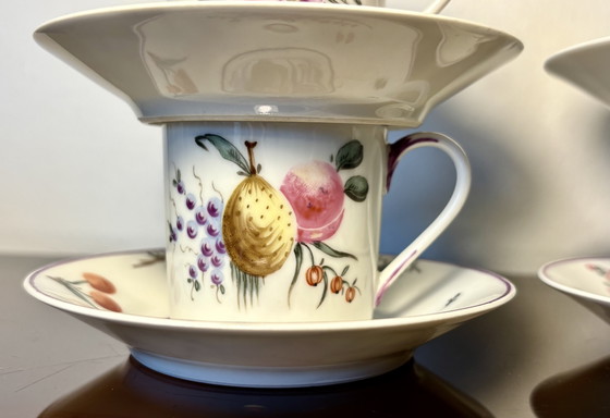 Image 1 of Set di 9/9 set da caffè di Mennecy Villeroy XVIII secolo