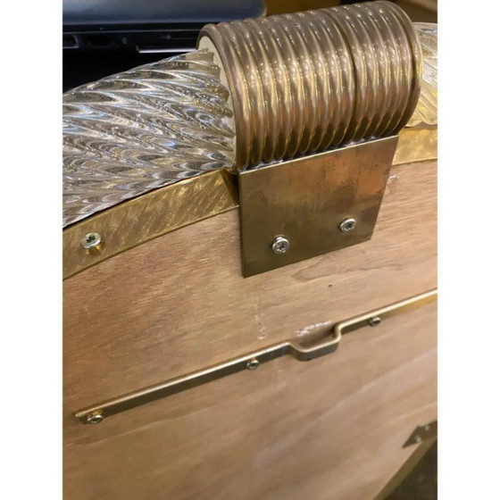 Image 1 of Italienisches Murano-Glas-Spiegelpaar mit Blattgold und Torciglione-Design