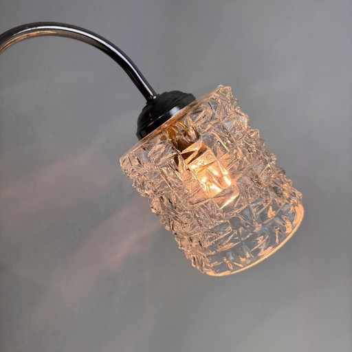 Applique da parete in vetro vintage con design a "punta di diamante"