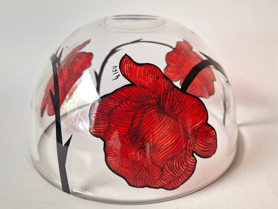 Image 1 of Kosta Boda - Grande ciotola con rose "Tattoo" di Ludvig Löfgren - Firmata