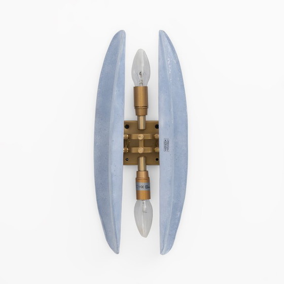 Image 1 of Coppia di appliques in vetro di Murano in stile Fontana Arte, metà del secolo scorso