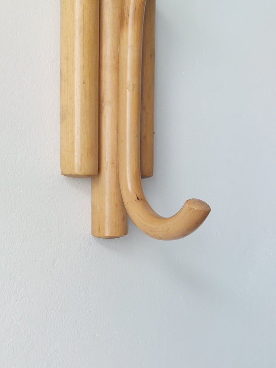 Image 1 of Coppia di attaccapanni vintage in bambù di metà secolo, appendiabiti da parete