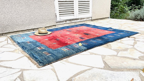 Image 1 of Alfombra Gabbeh 100% Lana Años 80-90 - 144×195 cm