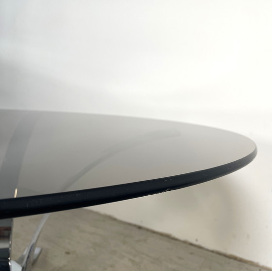 Image 1 of Table basse vintage en chrome et verre fumé