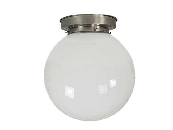 Image 1 of Gispen Classics - Giso Gispen - Lampada da soffitto XL - vetro opale - nichel - 2000