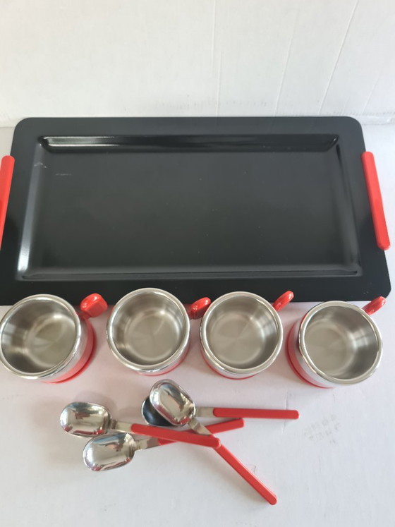Morinox Italy Tablett-Set mit 4 Tassen, Untertassen, Löffeln – Tafelgeschirr, Plastic, rvs (photo 10 of 10)