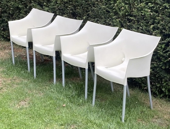 4x sillas Dr. No de Philippe Starck, Kartell, Sillas de comedor, Plástico, Aluminio, Crema (foto 2 de 5)