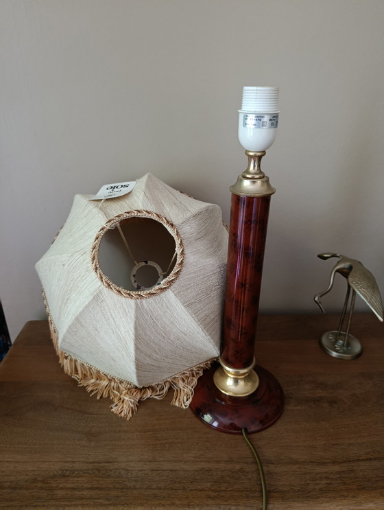 Image 1 of Lampada da soffitto di Robert de Schuytener, paralume vintage a cupola in seta con frange