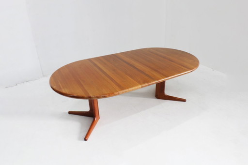 Mesa de comedor redonda extensible danesa vintage de teca maciza Glostrup