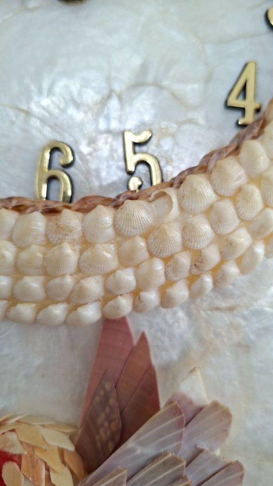 Image 1 of Mother-of-pearl and shell wall clock