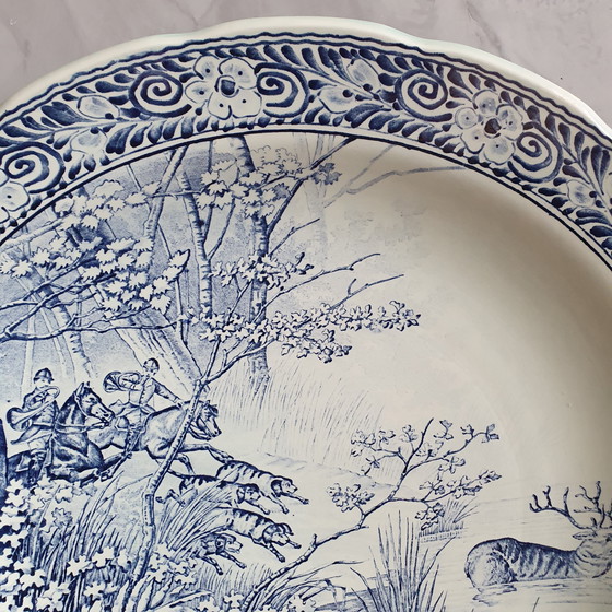 Image 1 of Delft Blue Wall Plate From Royal Sphinx With Yacht Image