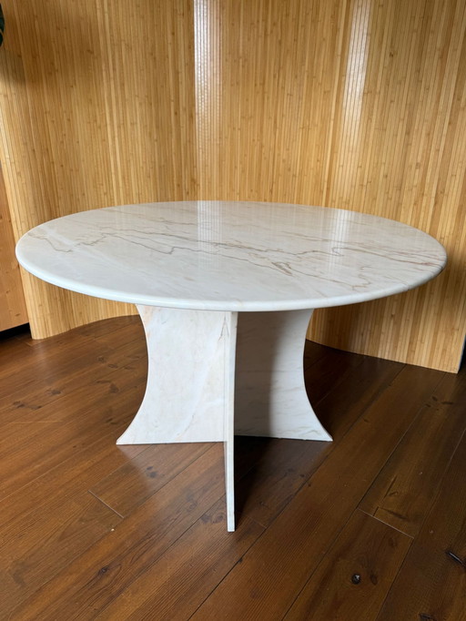 Table de salle à manger vintage design marbre 70s Mid Century