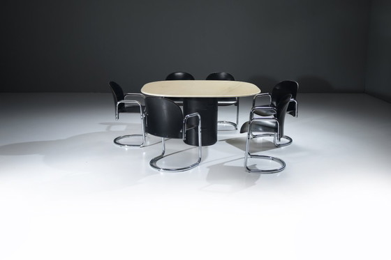 Image 1 of Rare table Tobio et chaises Dialogo Dessau par Afra E Tobia Scarpa pour B&B Italia