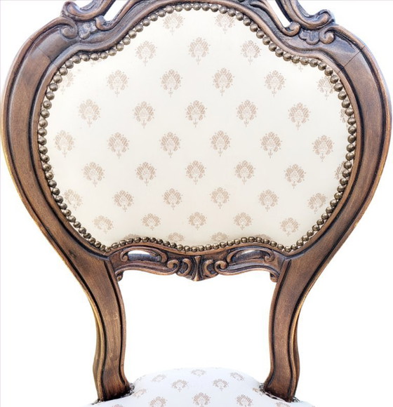Image 1 of Elegante Franse eetkamerset- Eetkamertafel met 4 stoelen - klassieke Louis XVI stijl