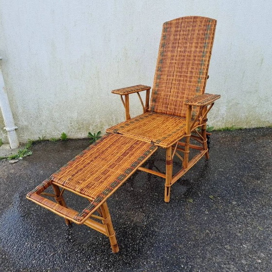 Image 1 of chaise longue in rattan, 1920