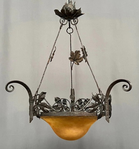 Müller Frères Lunéville ( ). Lámpara de araña estilo Art Nouveau. – Muller, Lámparas de araña, Crystal, Glass (photo 2 of 7)