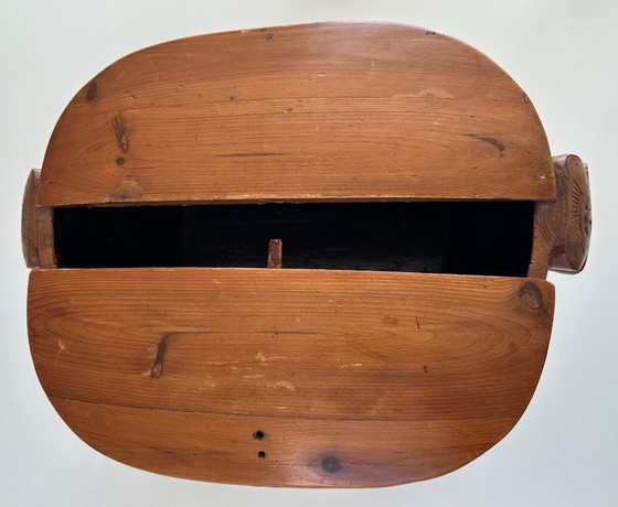 Image 1 of Cubo de arroz antiguo chino de madera con tapa