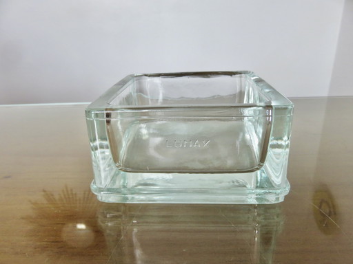 Pavé En Verre, Cendrier, Signé Lumax, Années 50-60