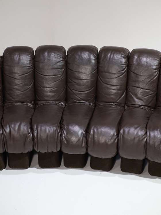 Image 1 of Divano DS-600 Non-Stop Snake De Sede anni '70 in pelle marrone