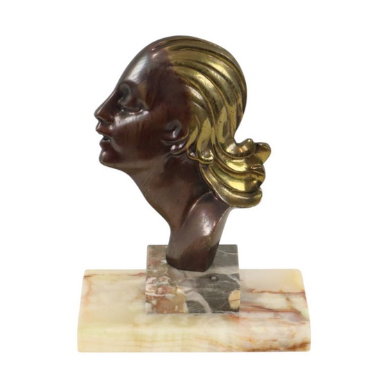 Bronzen Art Deco Beeld Vrouw – Beeldhouwkunst, Marble (photo 9 of 15)