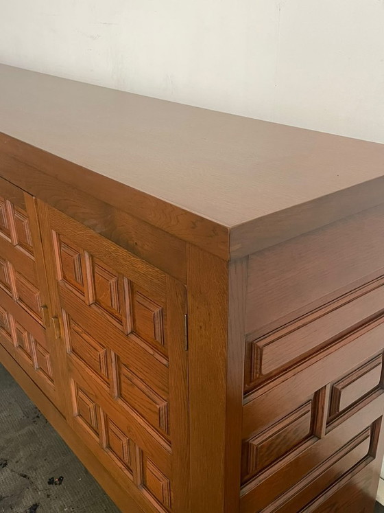 Französisches Sideboard im brutalistischen Stil aus Eichenholz, 1970er Jahre, Braun (Foto 7 von 11)