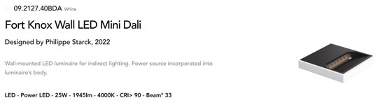 Image 1 of Flos - Mini applique murale LED Fort Knox - Blanc - 2700K - Dali