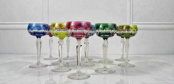Image 1 of 6 Val Saint Lambert Wine Glasses, 1960s