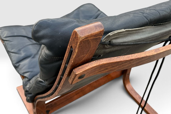 Ingmar Relling "Siesta" Lounge Chair Westnofa 1965 – Poltrone, Pelle, Legno, Vintage (photo 7 of 8)