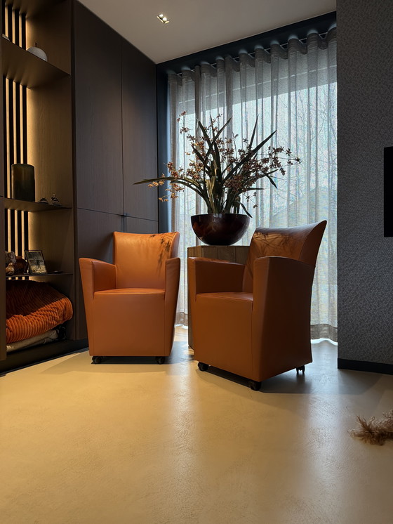 Image 1 of Monti’s Fauteuils Cognac Leer Original Typ Sting 