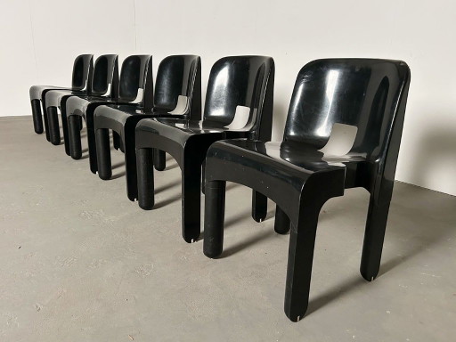 Six chaises empilables Universale, Joe Colombo pour Kartell 1967 – eetkamerstoelen, Plastic