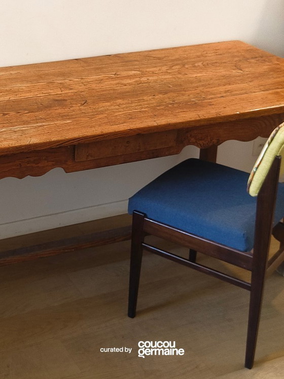 Image 1 of Table à manger chêne massif, artisanat belge (ca. 1980)