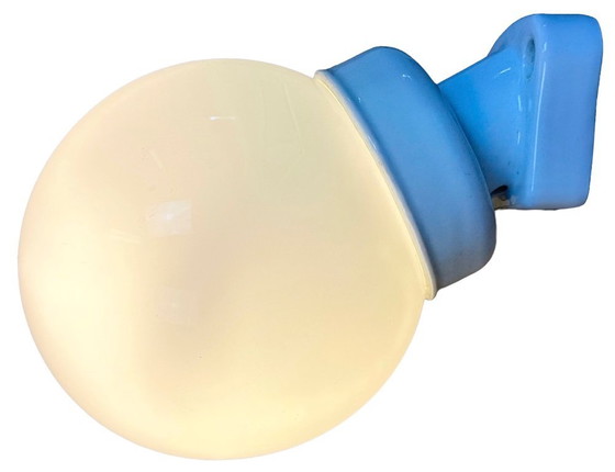 Image 1 of Vintage White Porcelain Wall Light with Milk Glass, 1960s