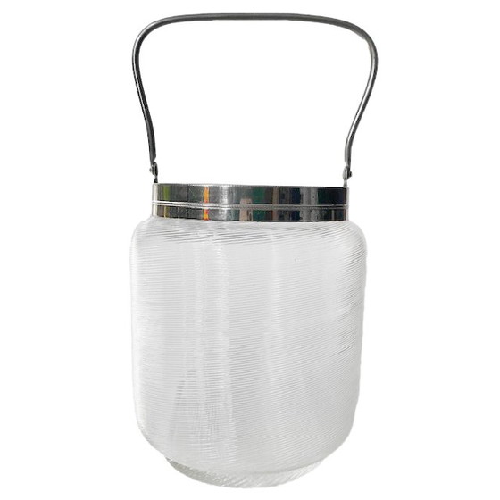 Image 1 of Vintage ice bucket Fries wire glass chrome 1960's