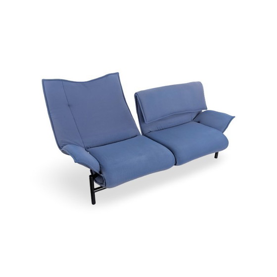 Image 1 of Cassina Veranda Sofa Design Couch Vico Magistretti Fabric Blue
