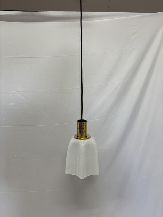 Image 1 of Vintage space age pendant lamp Glashütte Limburg 1970s