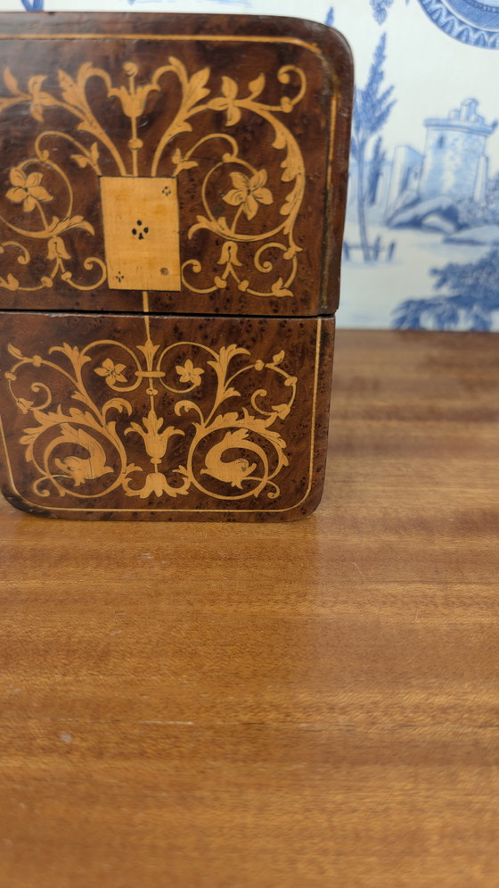 Image 1 of Porta carte in legno e intarsi, decorazione rinascimentale, periodo Napoleone III