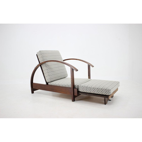 Image 1 of Vintage adjustable and convertible Art Deco armchair, Czechoslovakia 1930