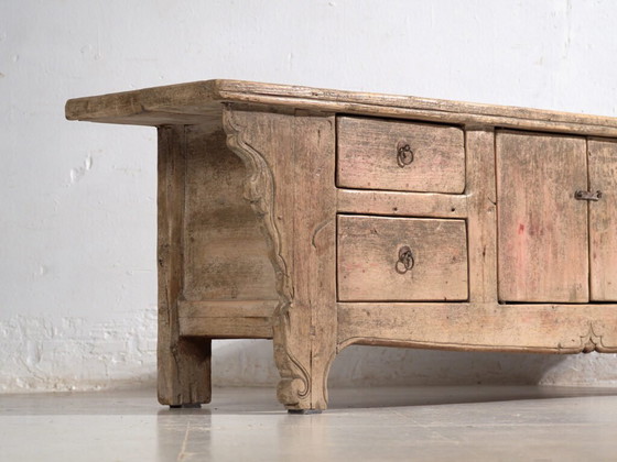Antique low sideboard in pine wood – China, circa 1920 – Iron (photo 15 of 40)