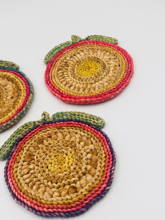 Image 1 of Set di 3 sottopentola in corda vintage