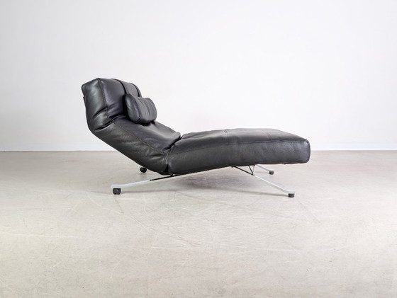 Image 1 of Originele Niels Eilersen fauteuil Jens Juul lounger leer zwart 1980