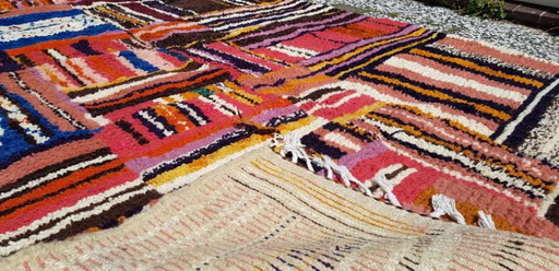 Hand-knotted Berber wool rug 254x160cm