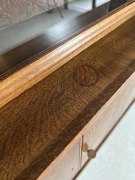 Image 1 of Vitrine Art déco d'origine - chêne