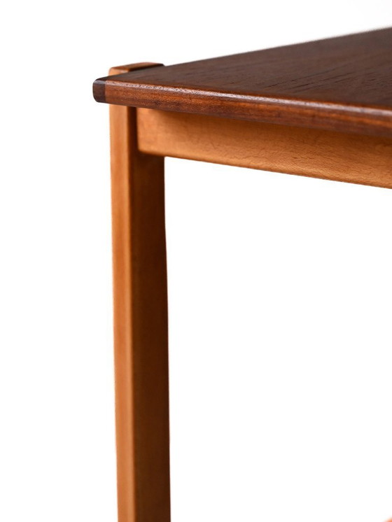 Image 1 of Pair of Vintage Scandinavian Nesting Tables in Teak and Beech
