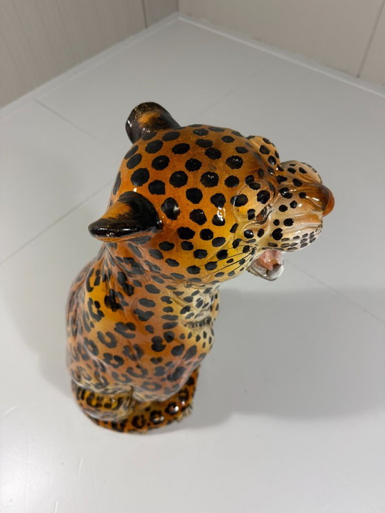 Grande Leopardo in Ceramica Italia Anni '70 – Oggetti decorativi (photo 8 of 16)