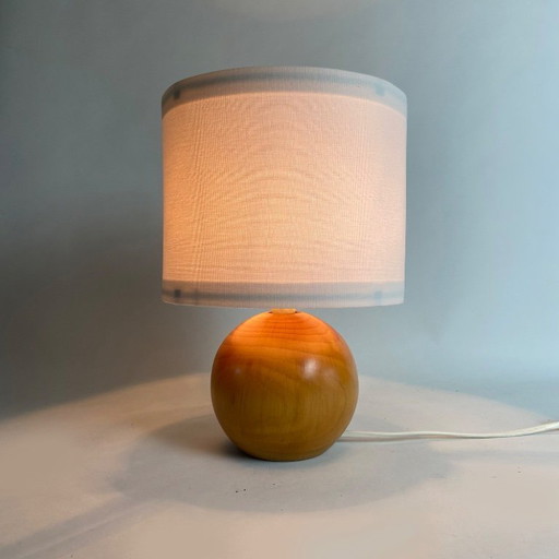 Vintage | 80er Jahre | Runde Kugellampe | Minimalistisch | Massivholz