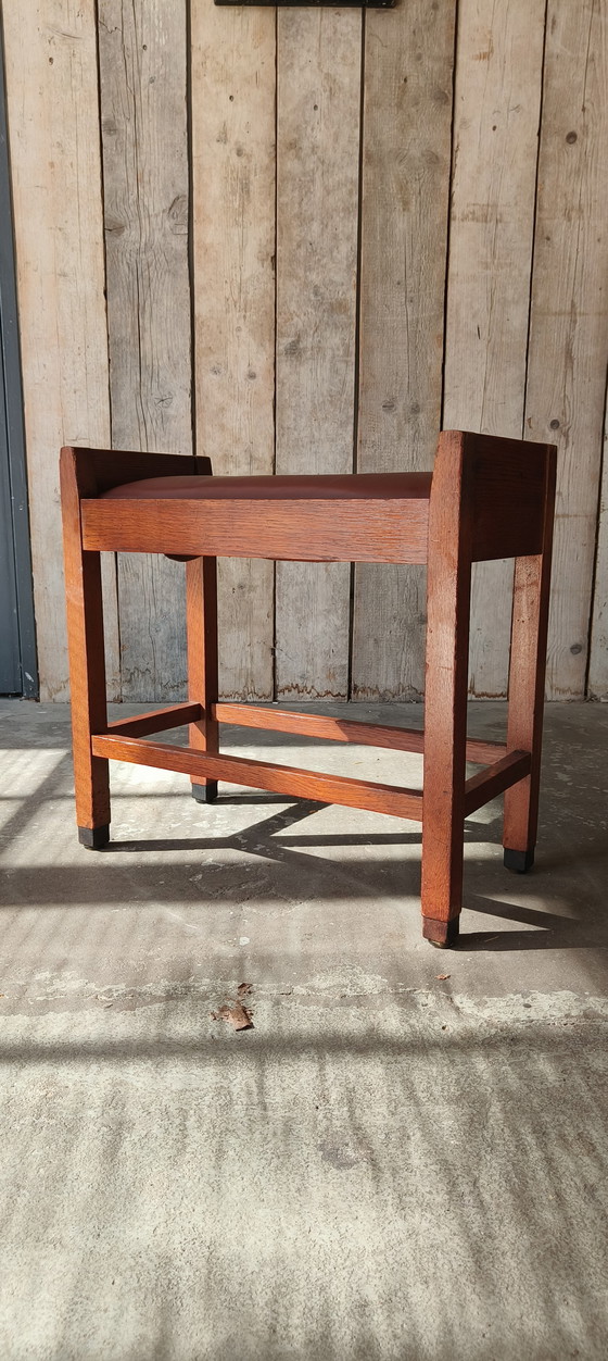 Image 1 of Hague Amsterdam School 1920s Art Deco New Objectivity stool piano stool